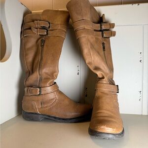 Women's Tan Synthetic Leather Boots